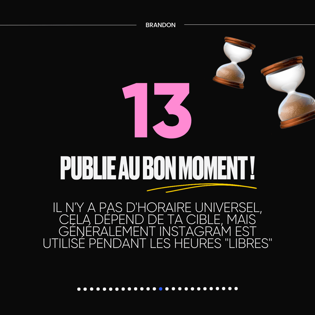 13. PUBLIE AU BON MOMENT !