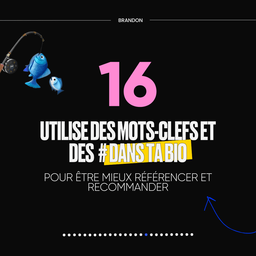 16. UTILISE DES MOTS-CLEFS ET DES # DANS TA BIO