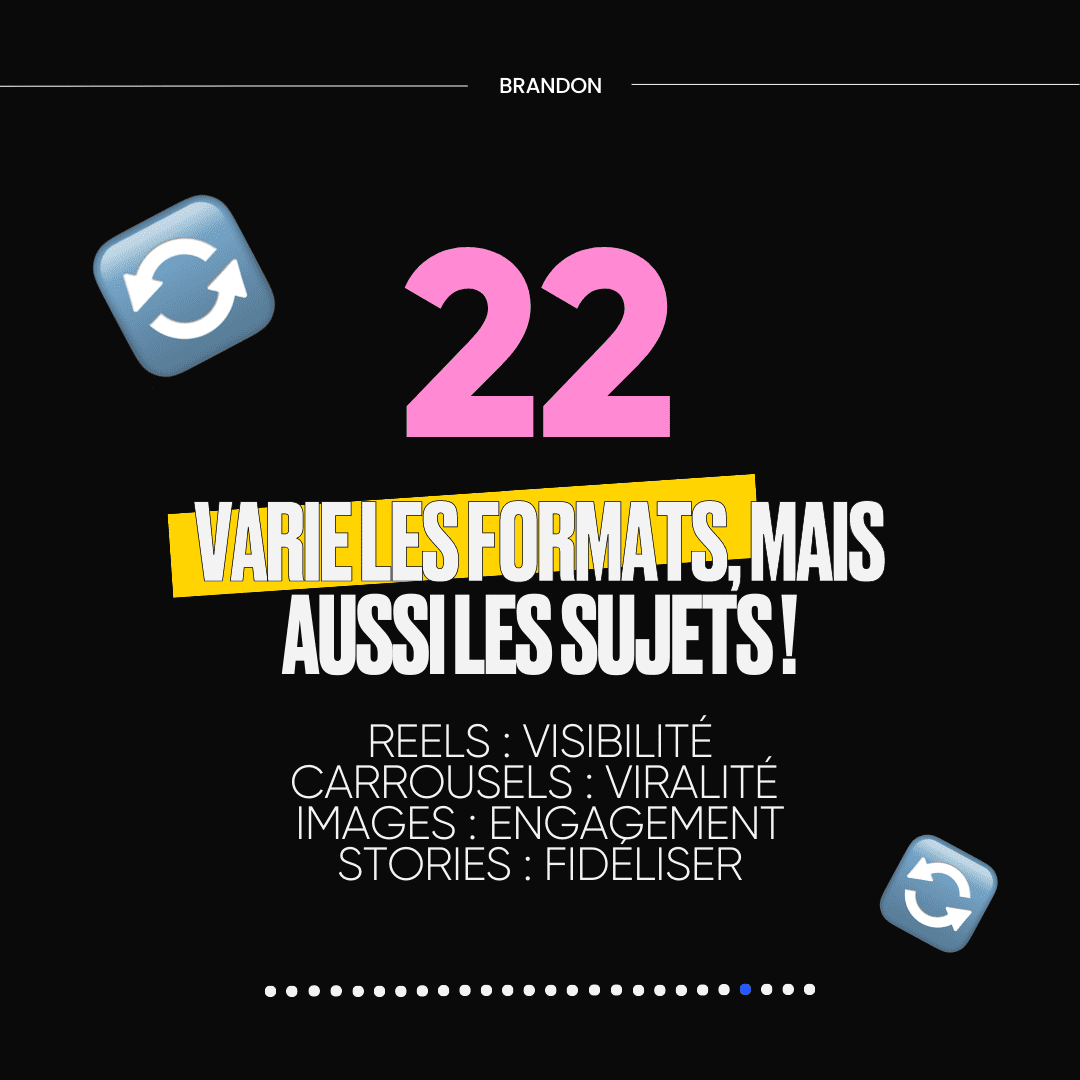22. VARIE LES FORMATS, MAIS AUSSI LES SUJETS !