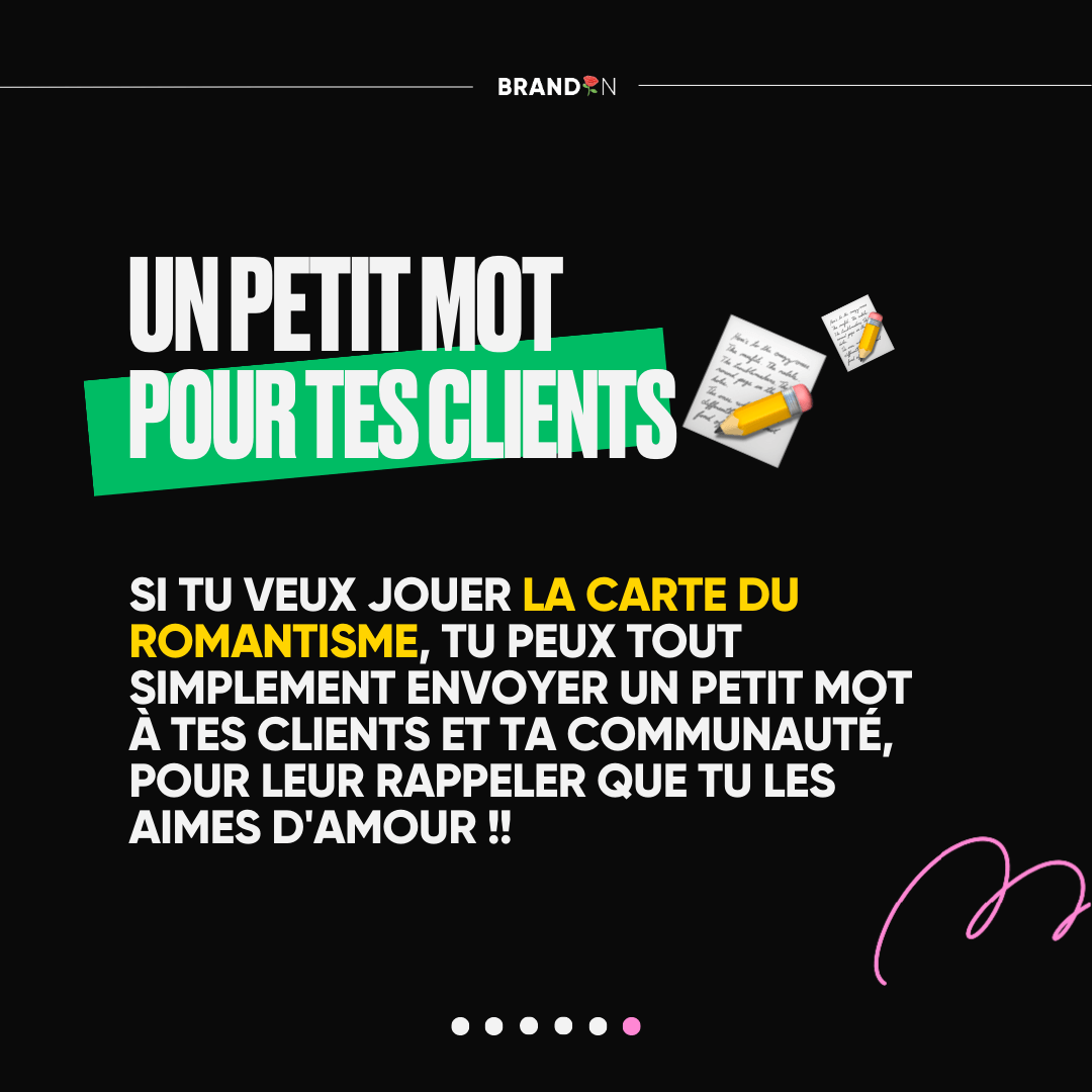 UN PETIT MOT POUR TES CLIENTS