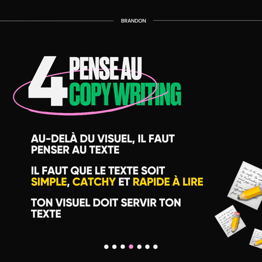 4. Pense au copywriting