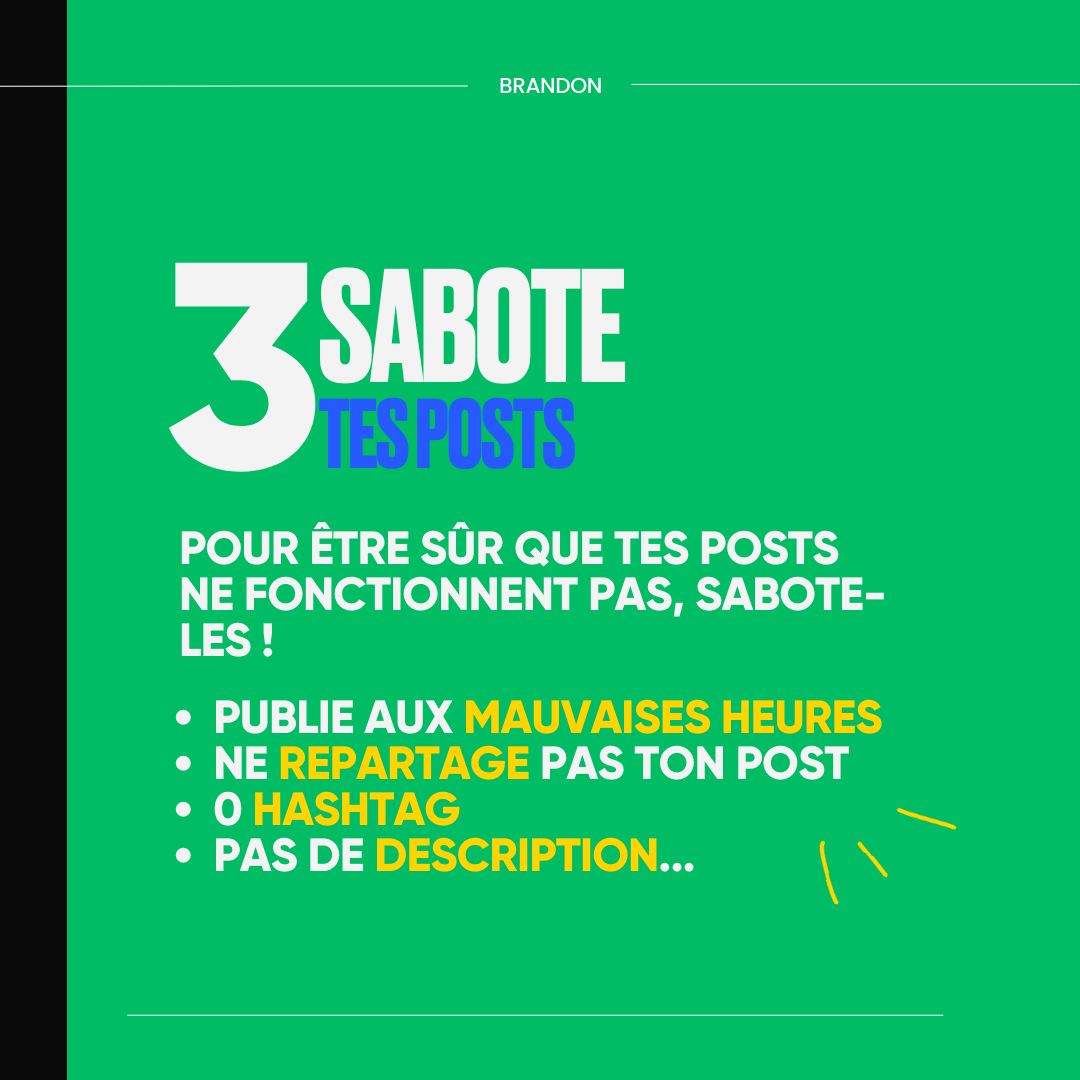 3. Sabote tes posts