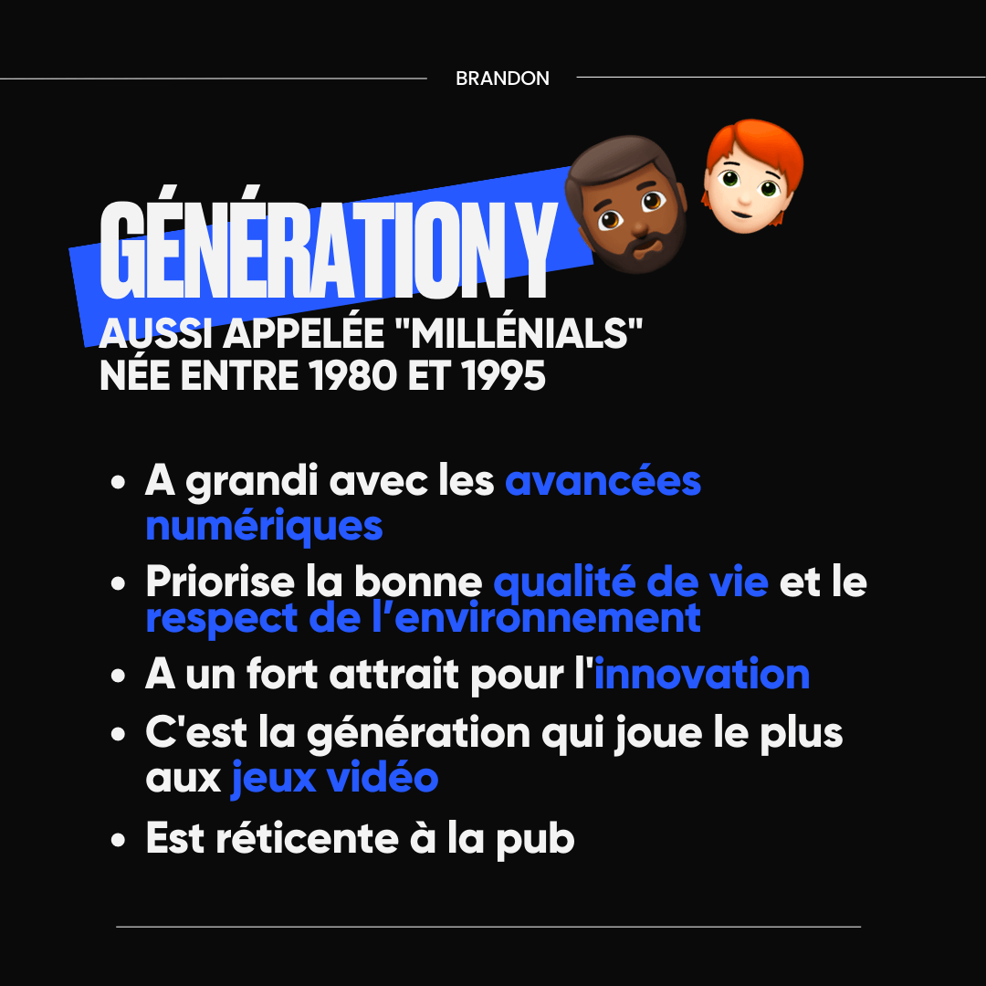 GÉNÉRATIONY AUSSI APPELÉE "MILLÉNIALS" NÉE ENTRE 1980 ET 1995