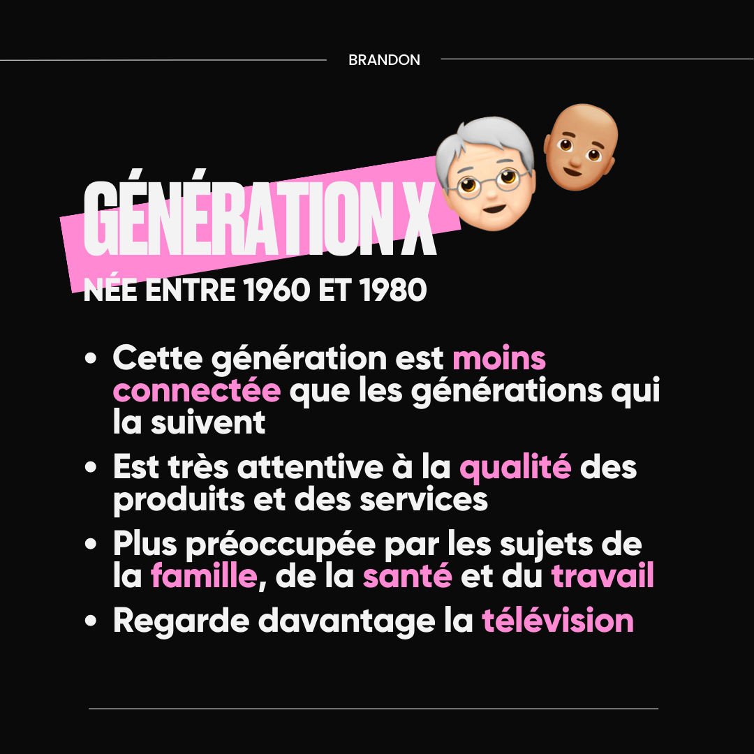 GÉNÉRATIONX NEE ENTRE 1960 ET 1980