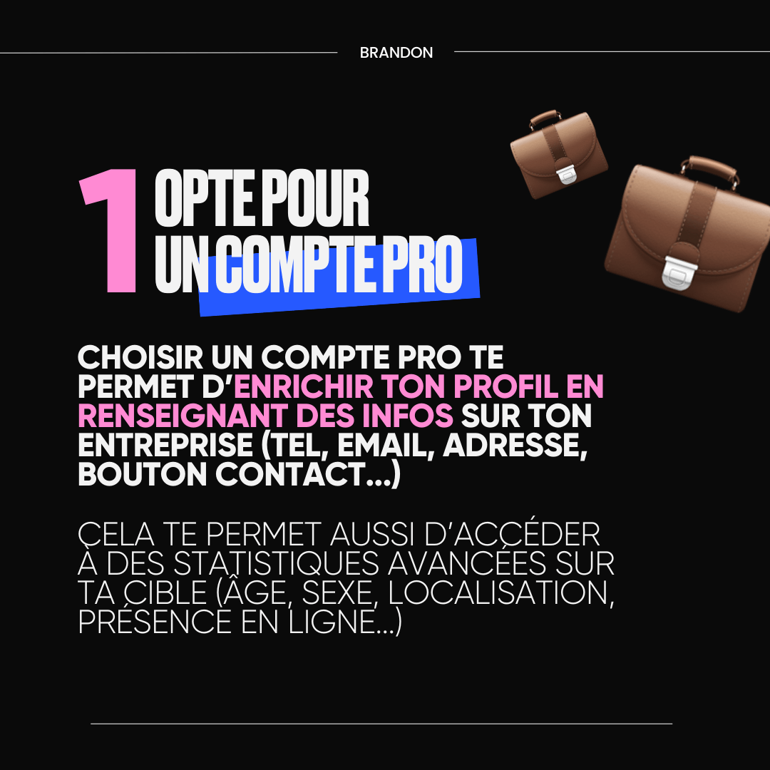 1. Opte pour un compte pro