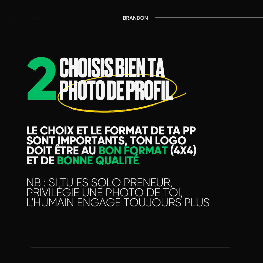 2. CHOISIS BIEN TA PHOTO DE PROFIL